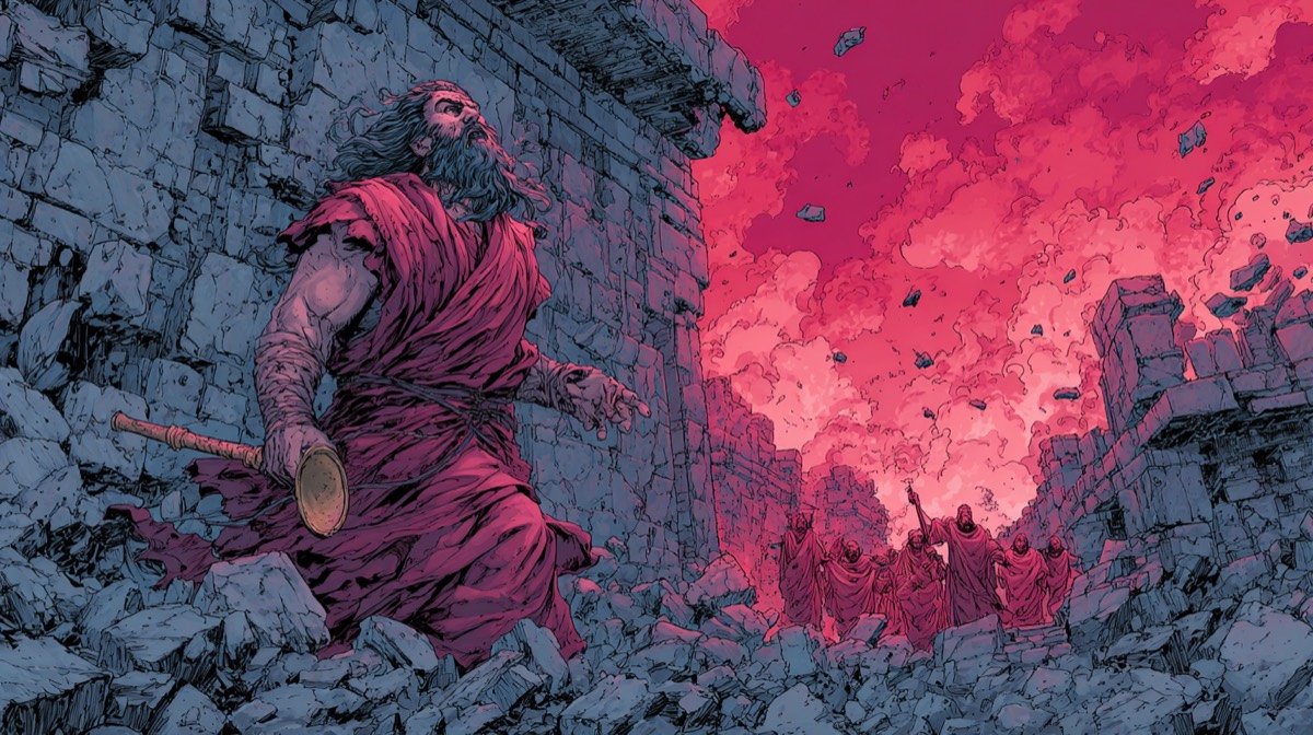 Joshua - illustrated Bible scene
